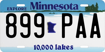 MN license plate 899PAA