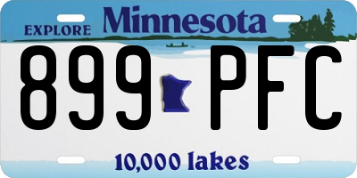 MN license plate 899PFC