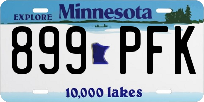 MN license plate 899PFK