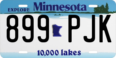 MN license plate 899PJK