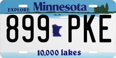 MN license plate 899PKE