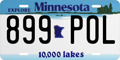 MN license plate 899POL