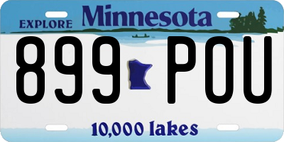MN license plate 899POU