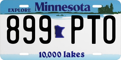 MN license plate 899PTO