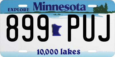 MN license plate 899PUJ