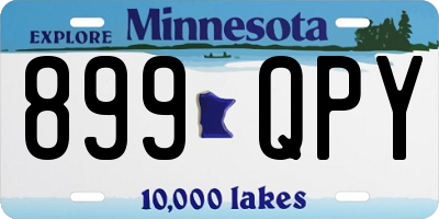 MN license plate 899QPY