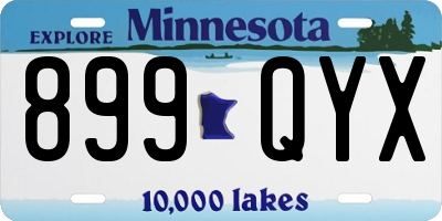 MN license plate 899QYX