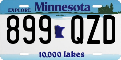 MN license plate 899QZD