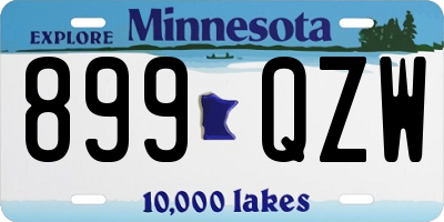 MN license plate 899QZW