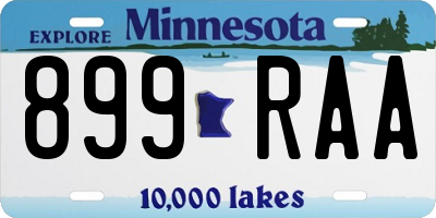 MN license plate 899RAA
