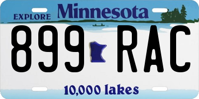 MN license plate 899RAC