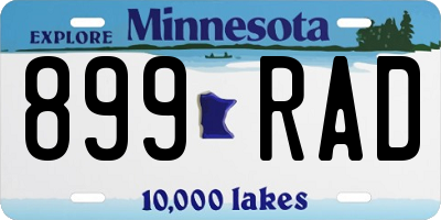 MN license plate 899RAD