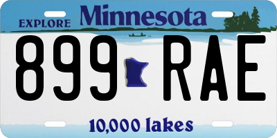 MN license plate 899RAE