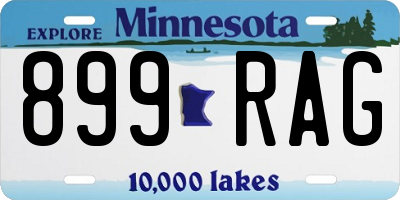 MN license plate 899RAG