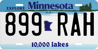MN license plate 899RAH