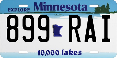 MN license plate 899RAI