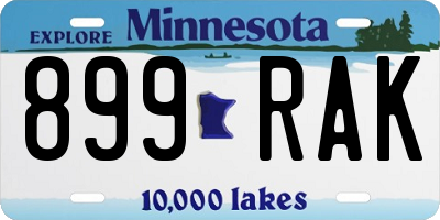 MN license plate 899RAK