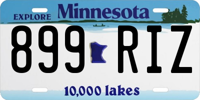 MN license plate 899RIZ