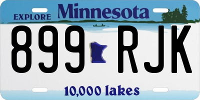 MN license plate 899RJK