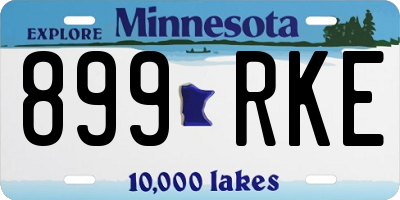 MN license plate 899RKE