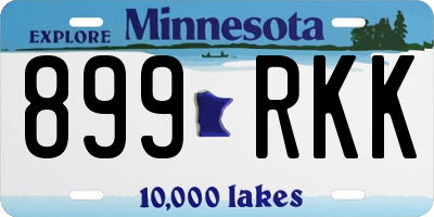 MN license plate 899RKK