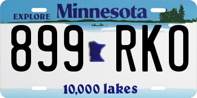 MN license plate 899RKO
