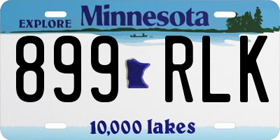 MN license plate 899RLK