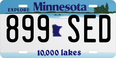 MN license plate 899SED