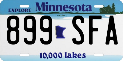 MN license plate 899SFA