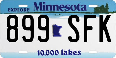 MN license plate 899SFK
