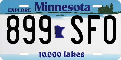 MN license plate 899SFO