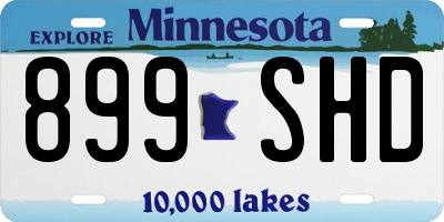 MN license plate 899SHD