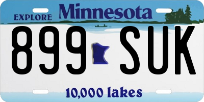 MN license plate 899SUK