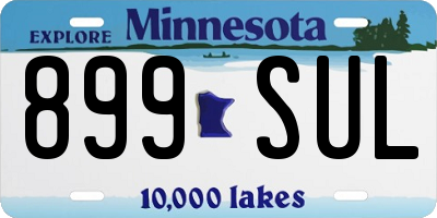 MN license plate 899SUL