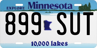 MN license plate 899SUT