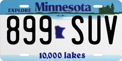 MN license plate 899SUV
