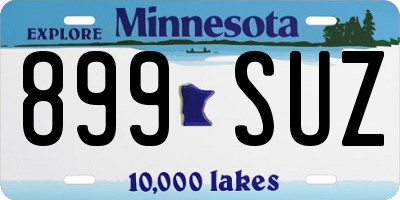 MN license plate 899SUZ
