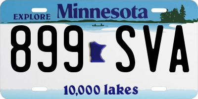 MN license plate 899SVA