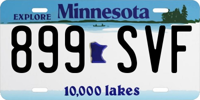 MN license plate 899SVF