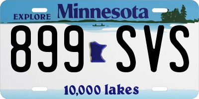 MN license plate 899SVS