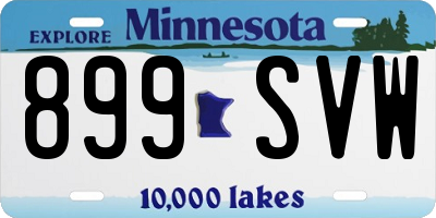 MN license plate 899SVW