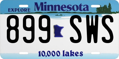 MN license plate 899SWS