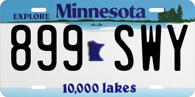 MN license plate 899SWY