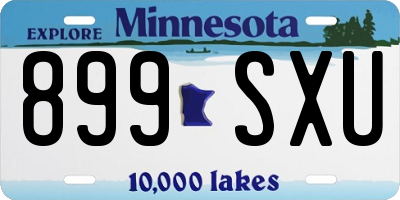 MN license plate 899SXU