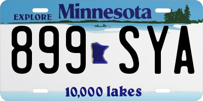MN license plate 899SYA