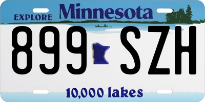 MN license plate 899SZH