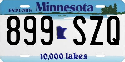 MN license plate 899SZQ