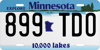 MN license plate 899TDO