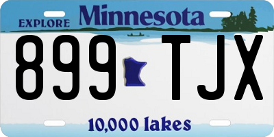 MN license plate 899TJX