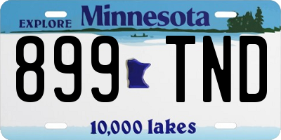 MN license plate 899TND